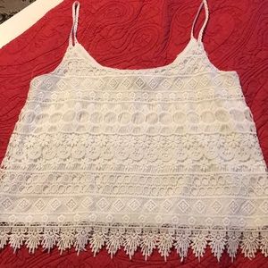 White lace tank